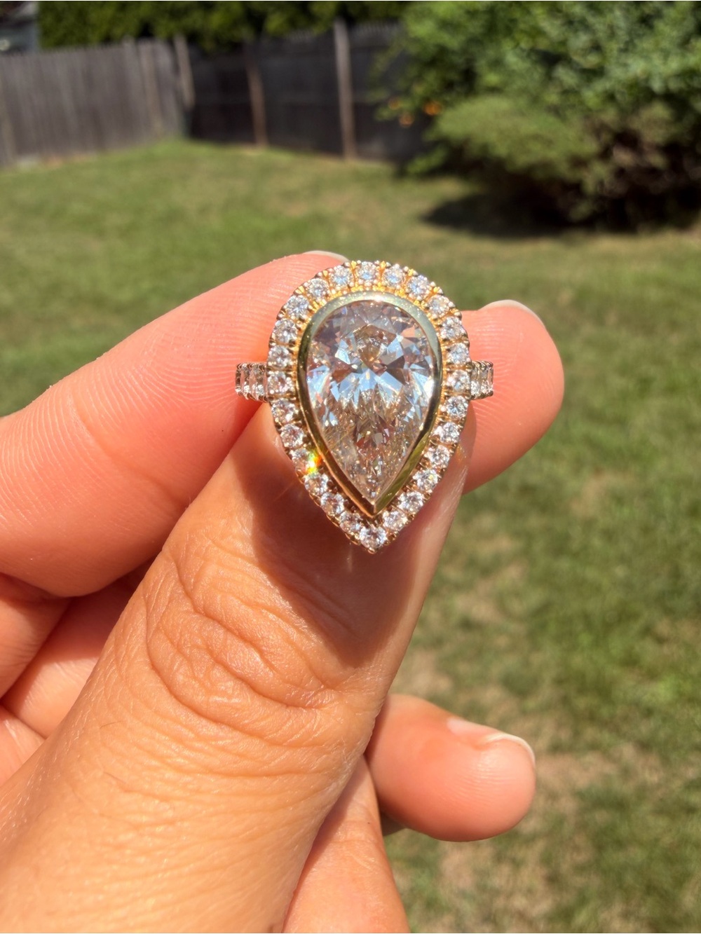 Customaed 14k Gold 2.82 Ct Lab-wrong Diamond 1.35 Ctw Moissanite Ring Size 4.75